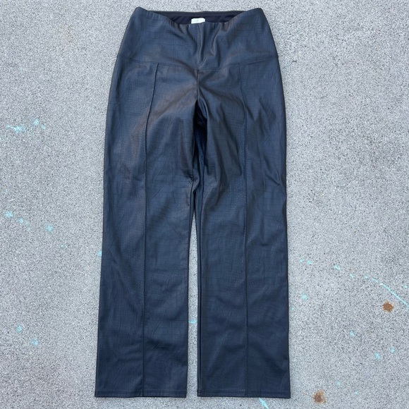 Joie Croc Embossed Faux Leather Elastic Waist pull on pants size small preloved - Picture 1 of 5